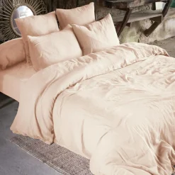 Drap Housse|EMINZA Drap housse gaze de coton (140 x 190 cm) Gaïa Rose poudré