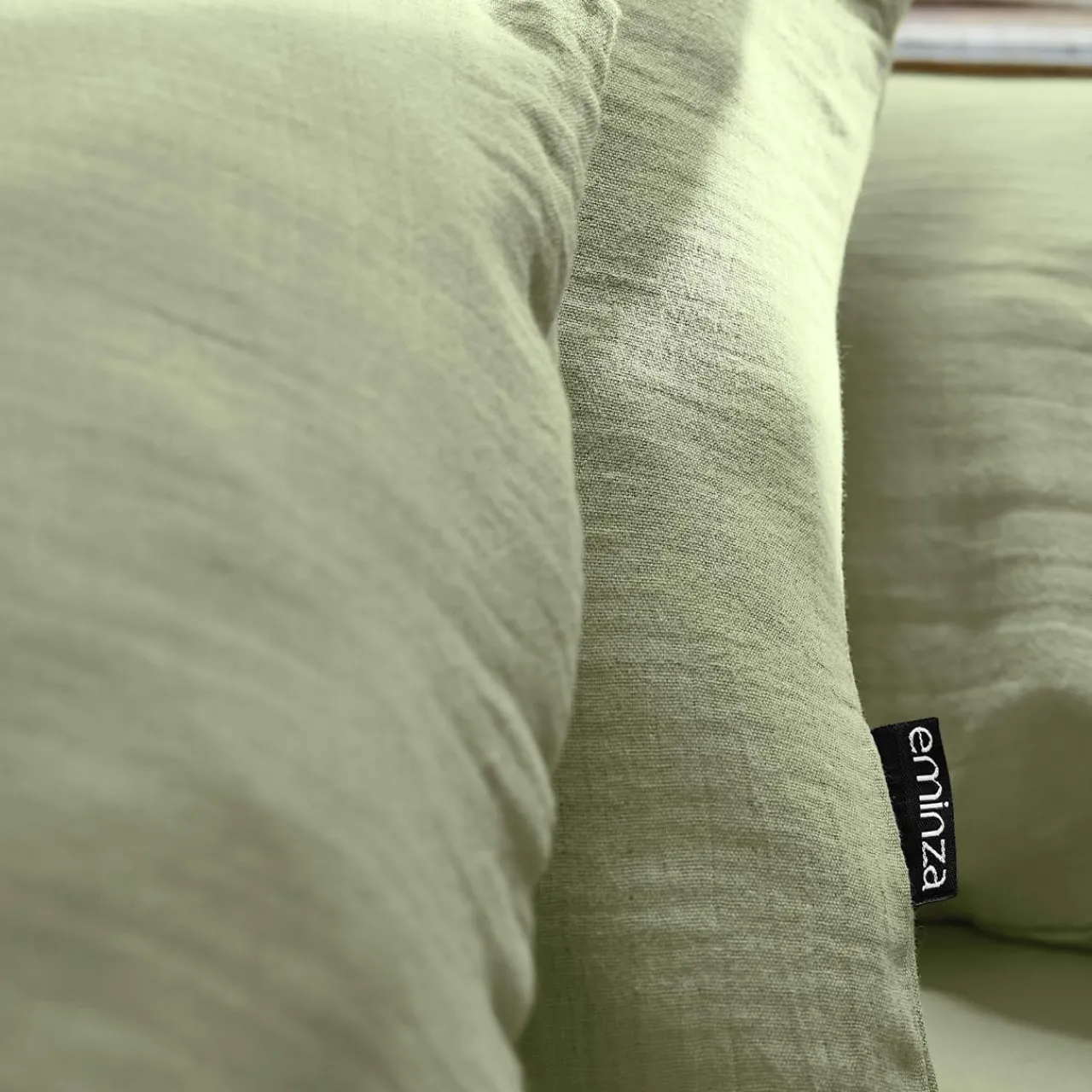 Drap Housse|EMINZA Drap housse gaze de coton (90 x 200 cm) Gaïa Vert tilleul