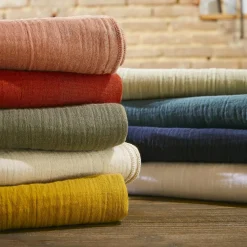 Drap Housse|EMINZA Drap housse gaze de coton (90 x 200 cm) Gaïa pampa Beige