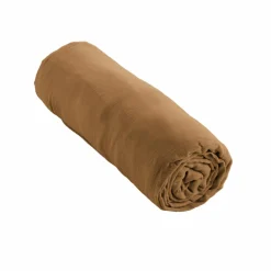 Drap Housse|EMINZA Drap housse gaze de coton (200 x 200 cm) Gaïa Camel
