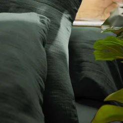 Drap Housse|EMINZA Drap housse gaze de coton (90 x 190 cm) Gaïa Vert sapin