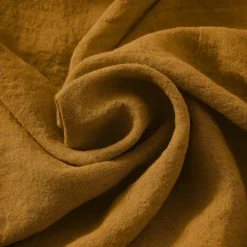 Drap Housse|EMINZA Drap housse lin lavé (180 x 200 cm) Louise Caramel