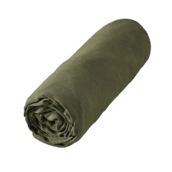 Drap Housse|EMINZA Drap housse lin lavé (180 x 200 cm) Louise Vert romarin