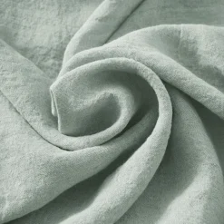 Drap Housse|EMINZA Drap housse lin lavé (160 x 200 cm) Louise Vert Eucalyptus