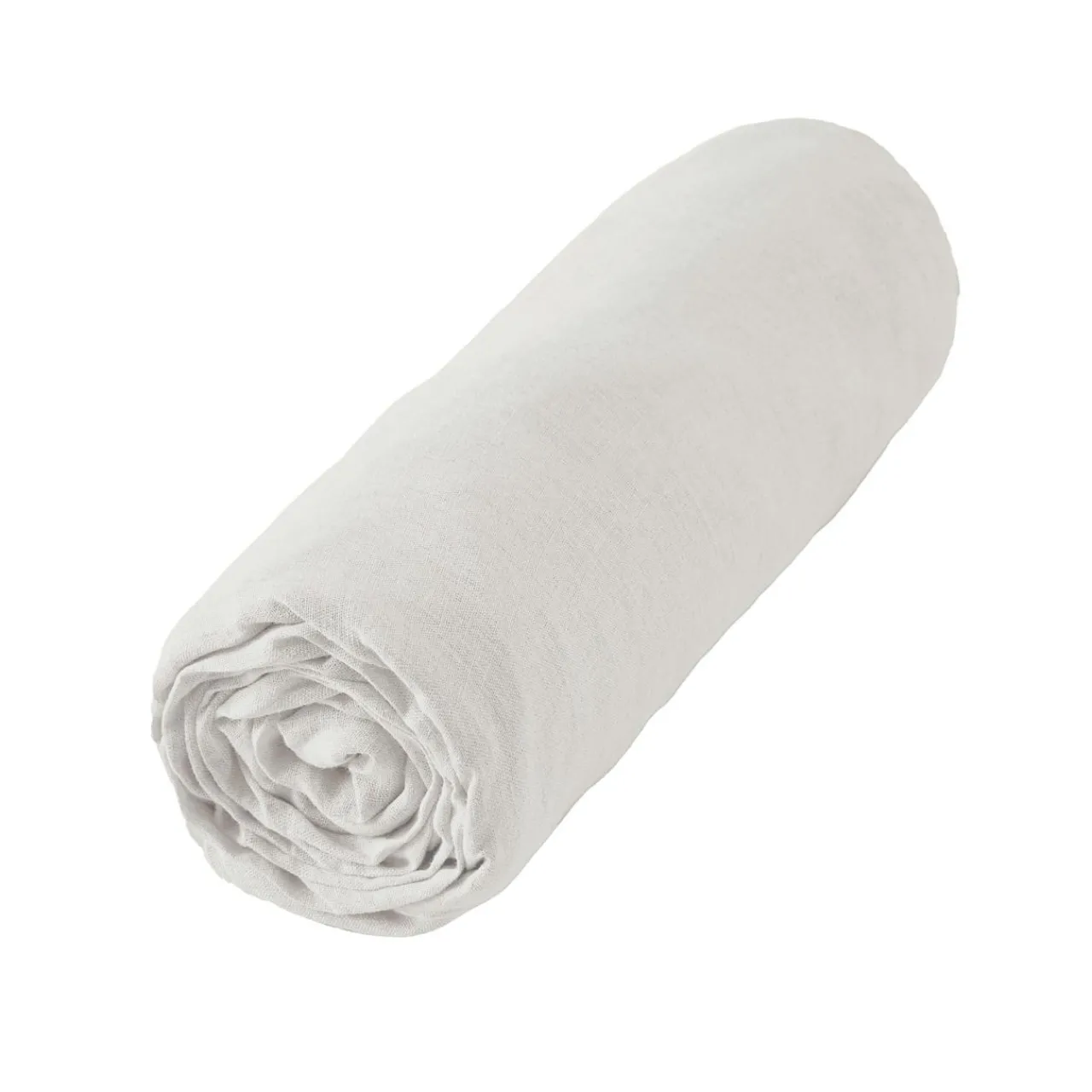 Drap Housse|EMINZA Drap housse lin lavé (140 x 190 cm) Louise Blanc