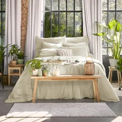 Drap Housse|EMINZA Drap housse lyocell Tencel™ lavé (90 x 190 cm) Olivia pampa Beige