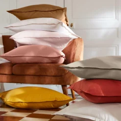 Drap Housse|EMINZA Drap housse percale de coton (140 x 200 cm) Cali Taupe