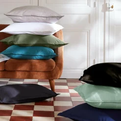 Drap Housse|EMINZA Drap housse percale de coton (140 x 190 cm) Cali Noir