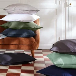 Drap Housse|EMINZA Drap housse percale de coton (200 x 200 cm) Cali Bleu marine