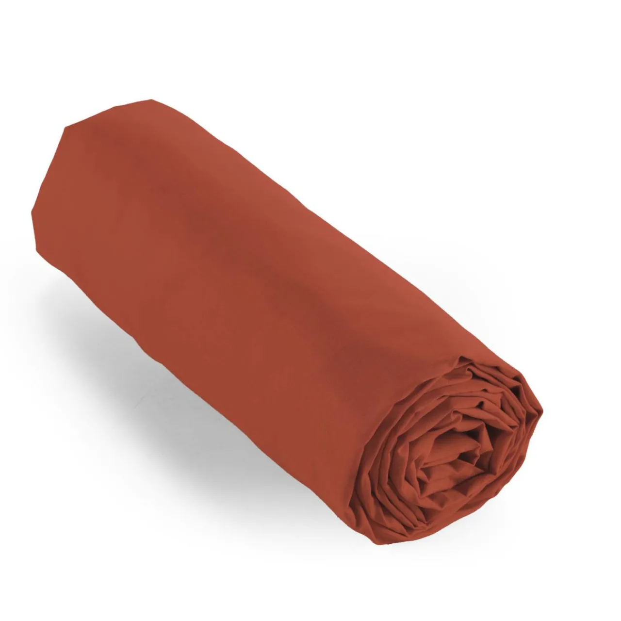 Drap Housse|EMINZA Drap housse percale de coton (200 x 200 cm) Cali Terracotta