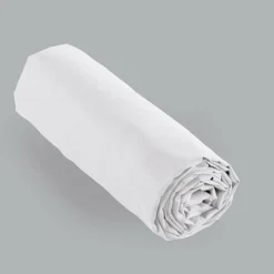 Drap Housse|EMINZA Drap housse percale de coton (160 x 200 cm) Cali Blanc