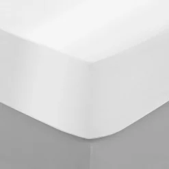 Drap Housse|ATMOSPHERA Drap housse satin de coton (160 x 200 cm) Lydia Blanc