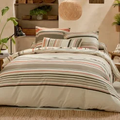 Drap Plat|TRADI LINGE Drap plat coton lavé (240 x 310 cm) Hugo Corail Orange