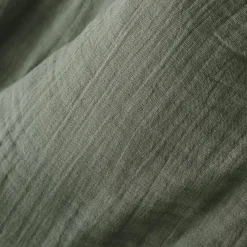 Drap Plat|EMINZA Drap plat gaze de coton (270 x 300 cm) Gaïa Vert romarin