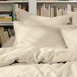 Drap Plat|EMINZA Drap plat percale de coton (240 x 300 cm) Cali Beige