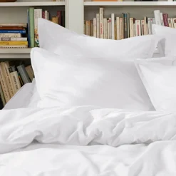 Drap Plat|EMINZA Drap plat percale de coton (240 x 300 cm) Cali Blanc