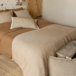 Couvre-Lit Et Édredon|EMINZA Edredon coton (90 x 220 cm) Jamy Marron