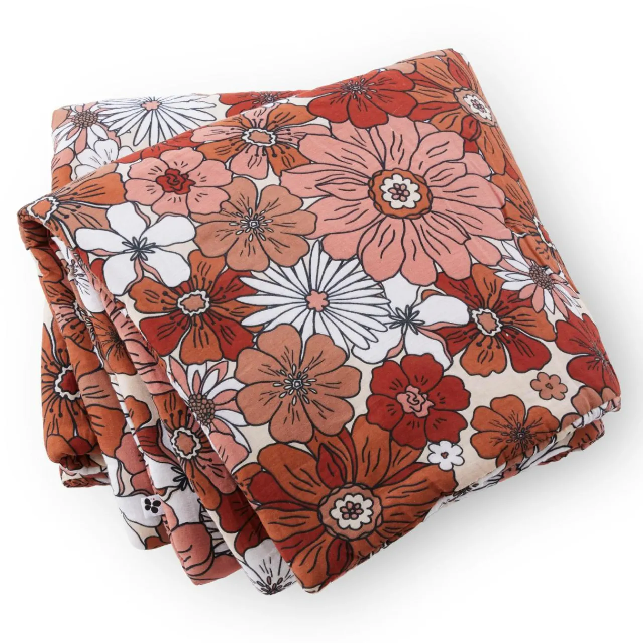 Couvre-Lit Et Édredon|EMINZA Edredon gaze de coton (90 x 200 cm) Gaïa Azalée Terracotta