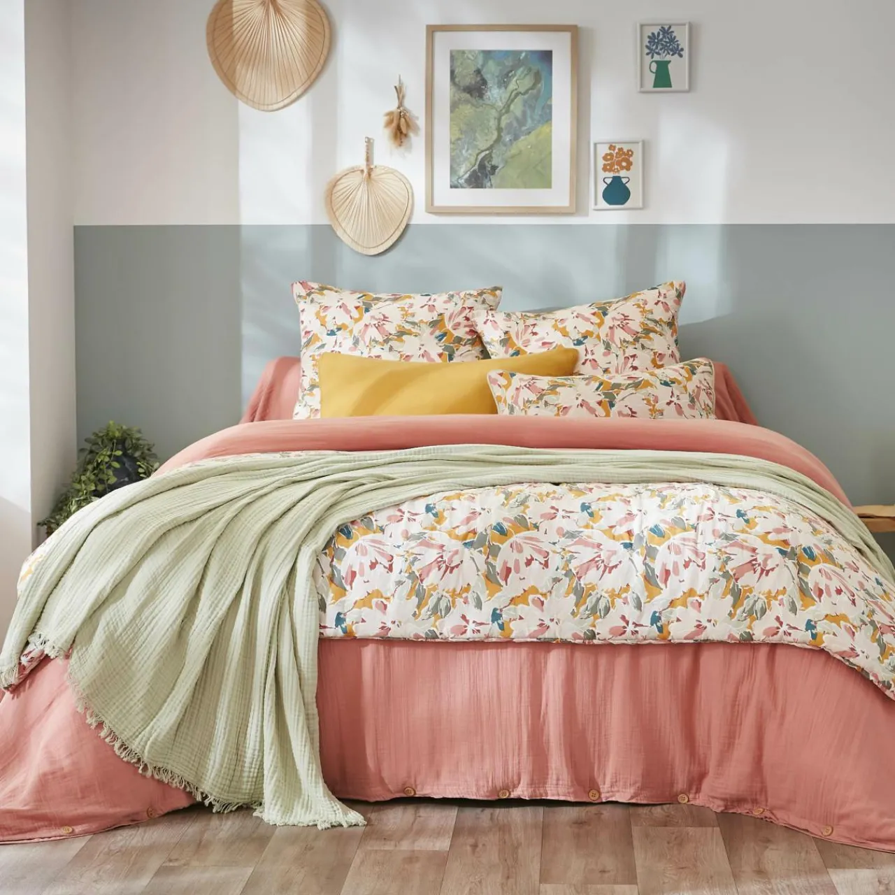 Couvre-Lit Et Édredon|EMINZA Edredon gaze de coton (90 x 200 cm) April Mullticolore Multicolore