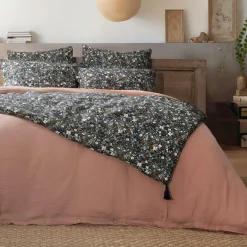 Couvre-Lit Et Édredon|EMINZA Edredon gaze de coton (90 x 200 cm) Constance Bleu nuit