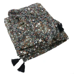 Couvre-Lit Et Édredon|EMINZA Edredon gaze de coton (90 x 200 cm) Constance Bleu nuit