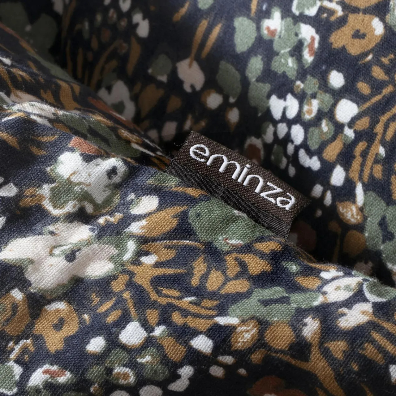 Couvre-Lit Et Édredon|EMINZA Edredon gaze de coton (90 x 200 cm) Constance Bleu nuit