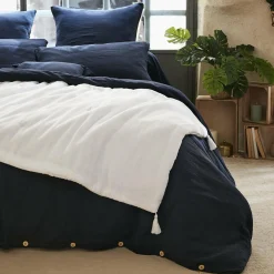 Couvre-Lit Et Édredon|EMINZA Edredon gaze de coton (90 x 200 cm) Gaïa chantilly Blanc