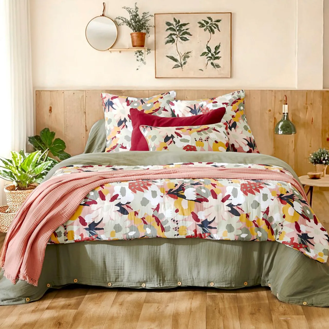 Couvre-Lit Et Édredon|EMINZA Edredon gaze de coton (90 x 200 cm) Azel Multicolore