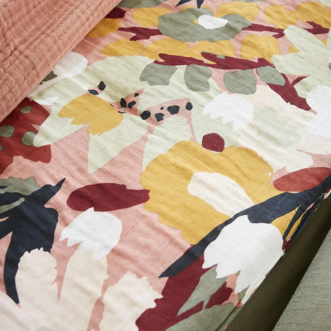 Couvre-Lit Et Édredon|EMINZA Edredon gaze de coton (90 x 200 cm) Azel Multicolore