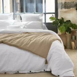 Couvre-Lit Et Édredon|EMINZA Edredon gaze de coton (90 x 200 cm) Gaïa Ficelle