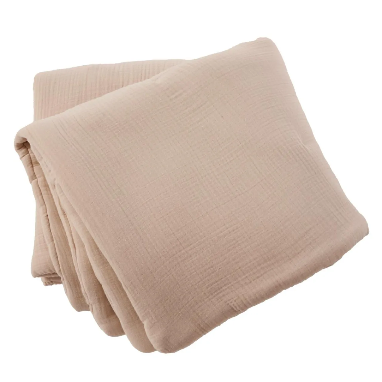 Couvre-Lit Et Édredon|EMINZA Edredon quadruple gaze de coton (90 x 220 cm) Victoria x Gaïa Ficelle