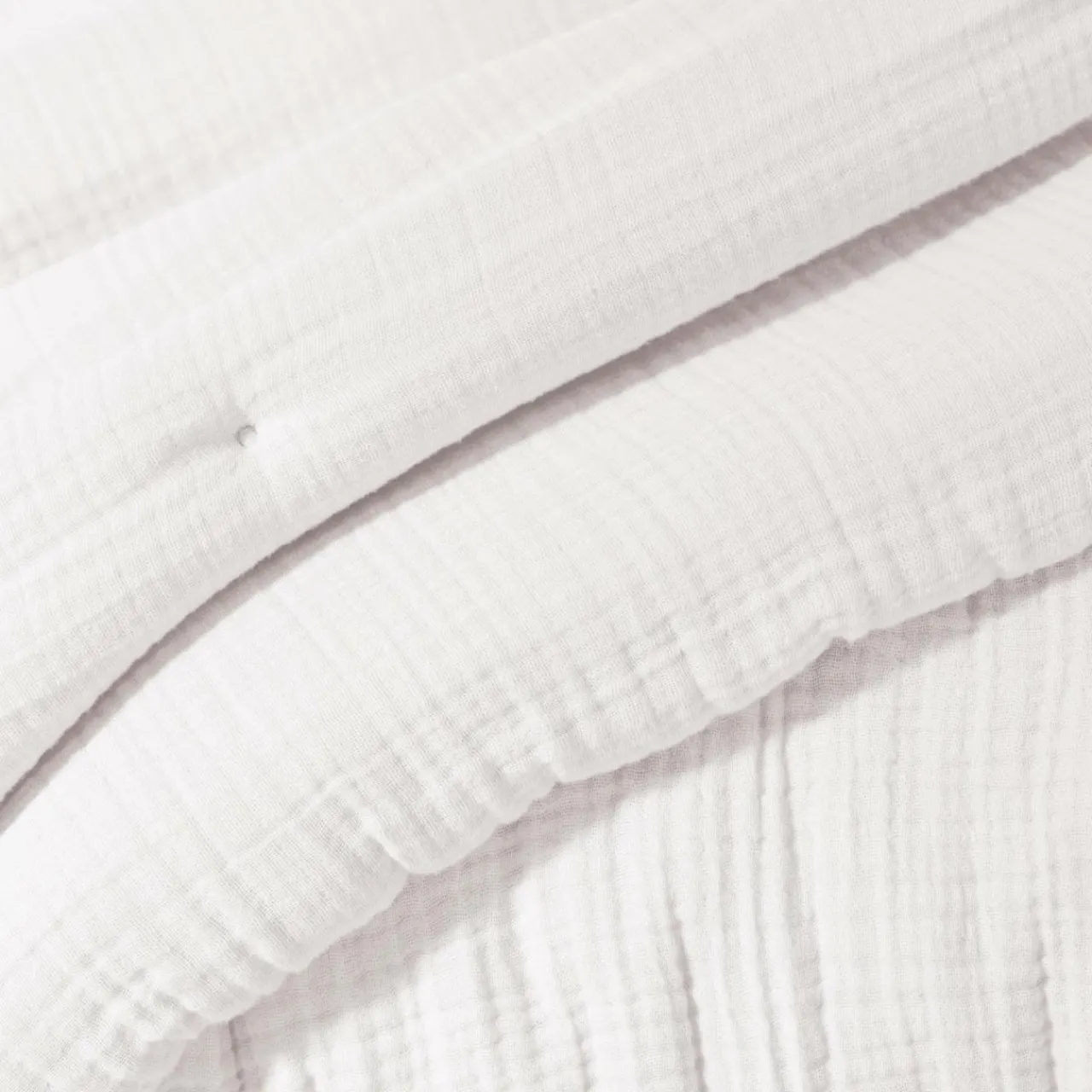 Couvre-Lit Et Édredon|EMINZA Edredon quadruple gaze de coton (90 x 220 cm) Victoria x Gaïa chantilly Blanc