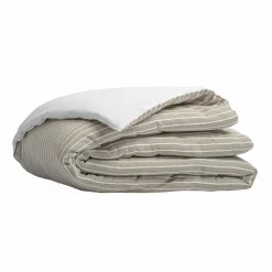 Couvre-Lit Et Édredon|EMINZA Edredon réversible coton texturé et percale (90 x 220 cm) Alice Ecru