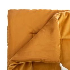Couvre-Lit Et Édredon|ATMOSPHERA Edredon velours (80 x 180 cm) Slow Jaune ocre