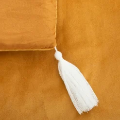 Couvre-Lit Et Édredon|ATMOSPHERA Edredon velours (80 x 180 cm) Slow Jaune ocre