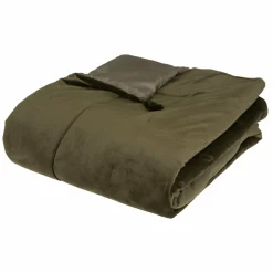 Couvre-Lit Et Édredon|ATMOSPHERA Edredon velours (80 x 180 cm) Sonia Vert kaki