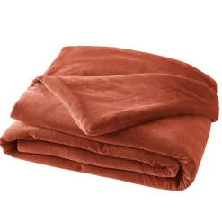 Couvre-Lit Et Édredon|EMINZA Edredon velours de coton (90 x 200 cm) Victor Terracotta