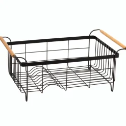 Egouttoir, Planche À Découper|ATMOSPHERA Egouttoir en métal (46 x 32 cm) Blackwood Noir