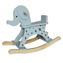 Jouet, Cadeau De Naissance|EMINZA Elephant à bascule bois (H53 cm) Stars Gris