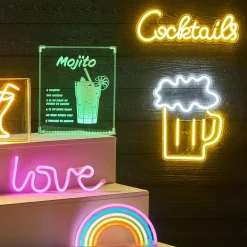 Guirlande Et Déco Lumineuse|Toile, Cadre, Déco Murale|OSTARIA Enseigne lumineuse néon à piles (H16 cm) Arc en Ciel Multicolore