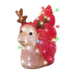 Déco Et Objet Lumineux|EMINZA Escargot de Noël lumineux 70 LED (34 cm) Bruno et blanc froid Rouge