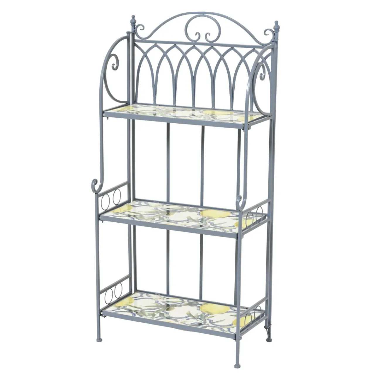 Déco Extérieur Et Cache-Pot|Déco Extérieur Et Cache-Pot|EMINZA Etagère à fleurs d'extérieur pliable en mosaïque (H118 cm) Sorrento Bleu