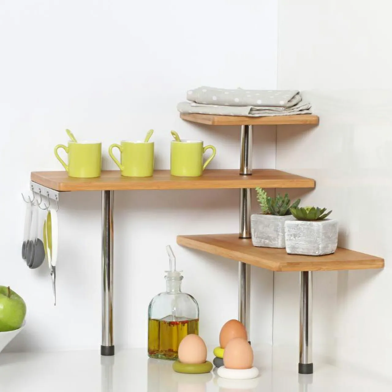 Rangement Et Organisateur|ATMOSPHERA Etagère d'angle (H39 cm) Vahina le Naturel