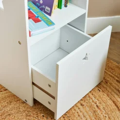 Petit Meuble Enfant|EMINZA Etagère enfant bois 4 niveaux (H154 cm) Stars Blanc