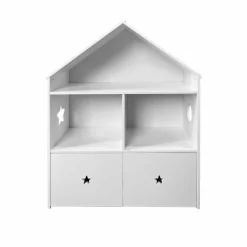 Petit Meuble Enfant|EMINZA Etagère enfant bois 3 niveaux (H97 cm) Stars Blanc