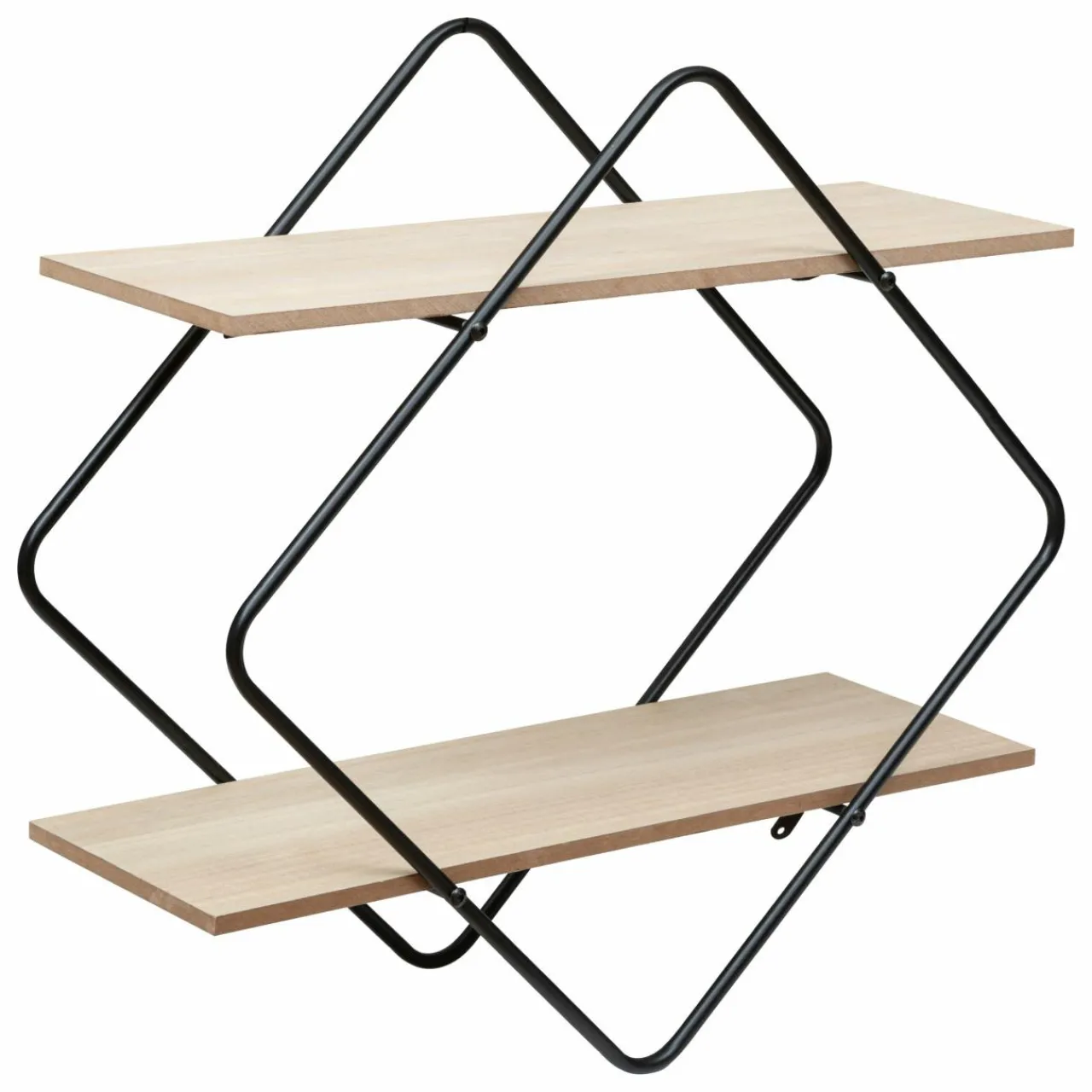 Étagère Murale|ATMOSPHERA Etagère murale 2 niveaux (H48 cm) Nena Noir