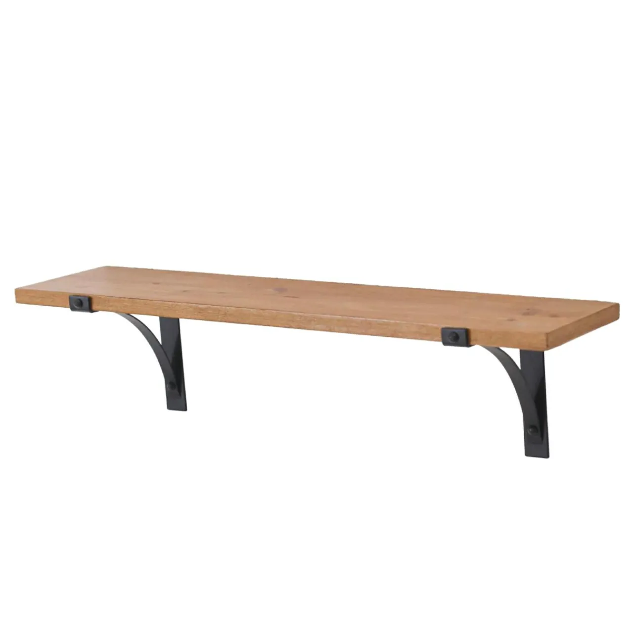 Étagère Murale|EMINZA Etagère murale en bois et métal (60 cm) Factory et naturel Noir