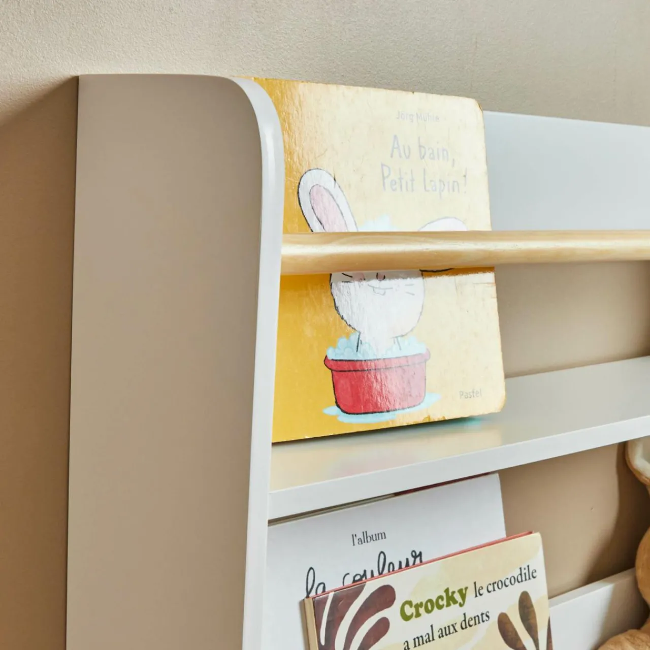 Petit Meuble Enfant|EMINZA Etagère murale enfant bois 3 niveaux (H80 cm) Zoa he Blanc