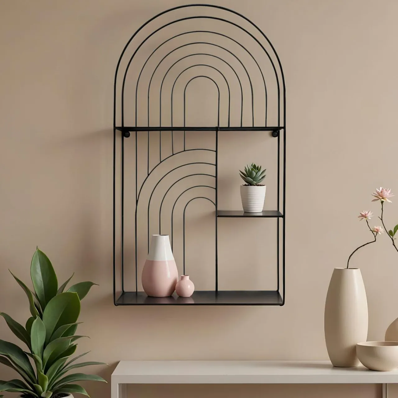 Étagère Murale|EMINZA Etagère murale métal 3 plateaux (H70 cm) Tiggy Noir