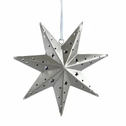 Décoration De Sapin|KAEMINGK Etoile de Noël à suspendre (H11 cm) Gia Argent